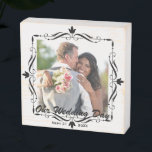 Elegant Wedding Keepsake Custom Photo Wooden Box Sign<br><div class="desc">Elegant and modern wedding keepsake wood photo block with one of your favourite photos from your big day.</div>