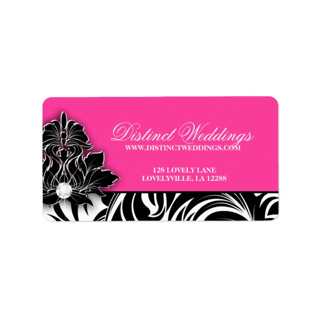 Elegant Wedding Label Jewellery Logo Pink (Front)