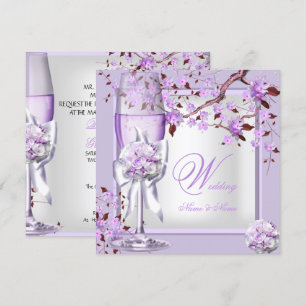 Elegant Wedding Lavender Purple Lilac 4b Invitation