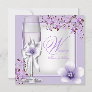 Elegant Wedding Lavender Purple Lilac 5 Invitation