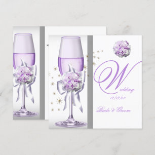 Elegant Wedding Lavender Purple Lilac Champagne Invitation