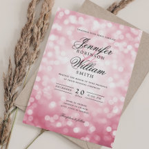 Elegant Wedding Lights Vintage Blush Pink QR RSVP