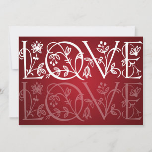 Elegant Wedding Love Flourish Red Invitation