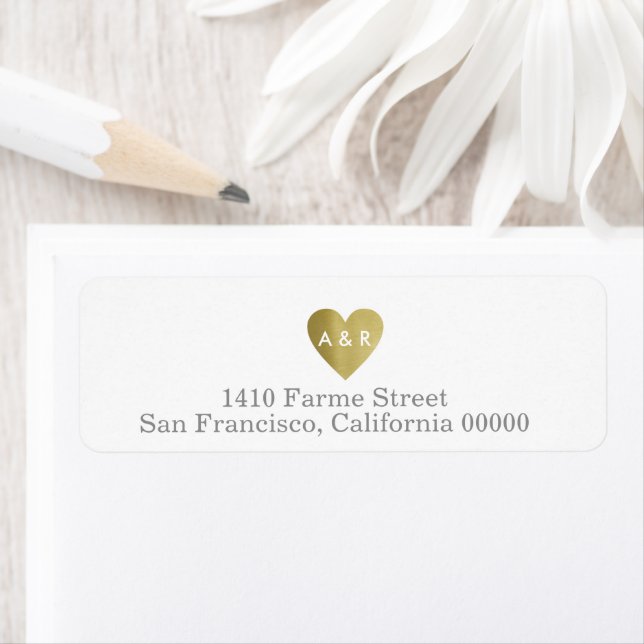 elegant wedding love heart + bride groom initials (Insitu)