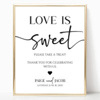 Elegant Wedding Love Is Sweet Treat Table Sign