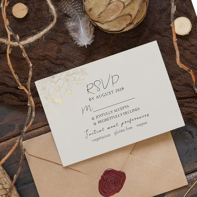 Elegant Wedding Meal Choice RSVP Card (Creator Uploaded)