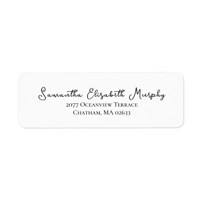 Elegant Wedding Medium Return Address Labels (Front)