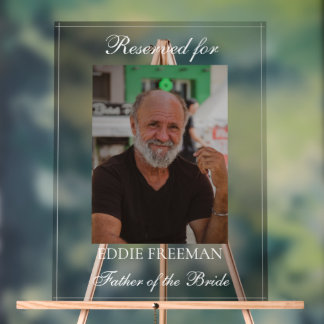 Elegant Wedding Memorial Chair Vignette Photo  Acrylic Sign