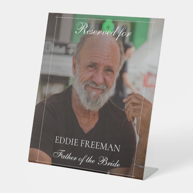 Elegant Wedding Memorial Chair Vignette Photo  Pedestal Sign (Front)