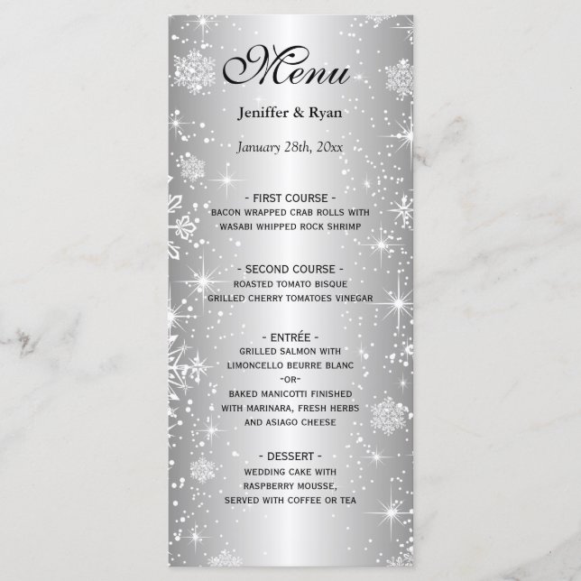 Elegant Wedding Menu (Front)