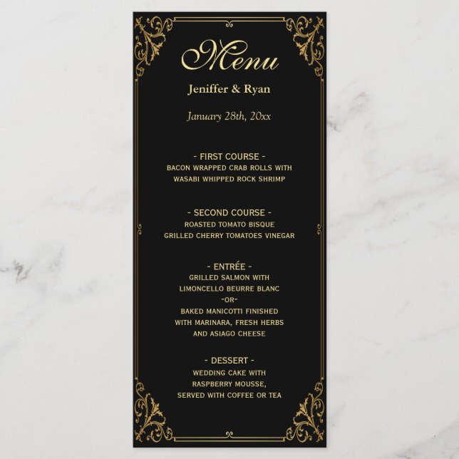 Elegant Wedding Menu (Front)