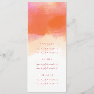 Elegant Wedding Menu Blush Pink Coral Watercolor