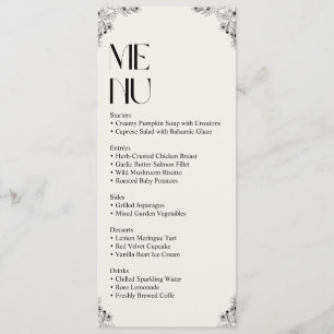Elegant Wedding Menu Card – Minimalist Reception D
