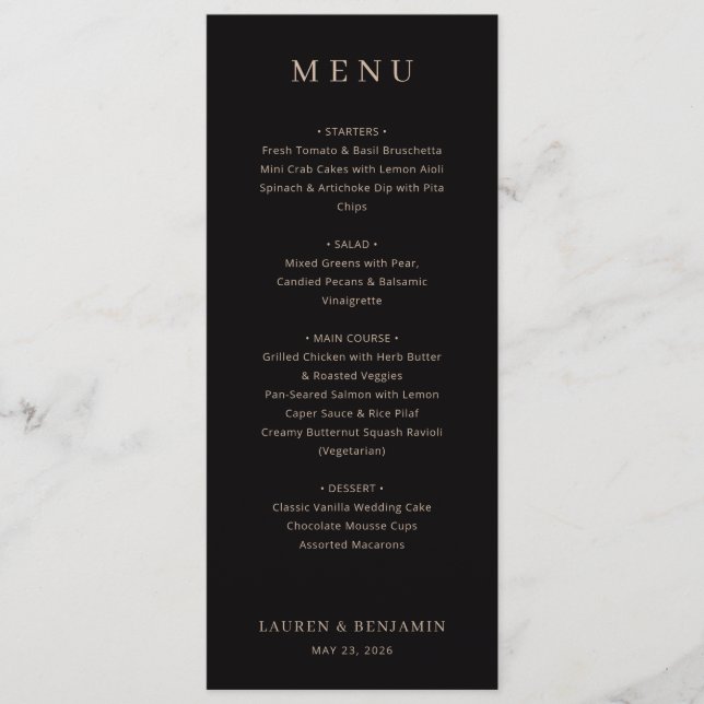 Elegant Wedding Menu Design (Front)