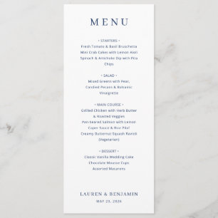Elegant Wedding Menu Design