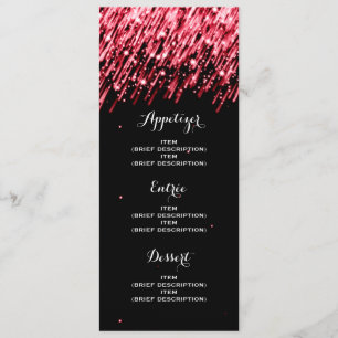 Elegant Wedding Menu Falling Stars Red