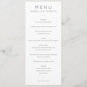 Elegant Wedding Menu for Isabella & Patrick