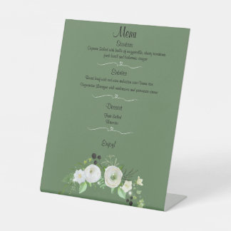 Elegant Wedding Menu Pedestal Sign