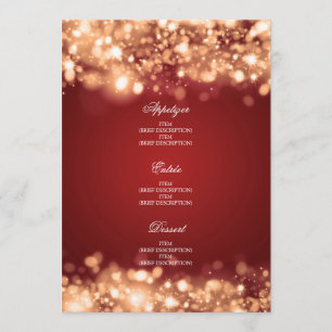 Elegant Wedding Menu Sparkling Lights Gold