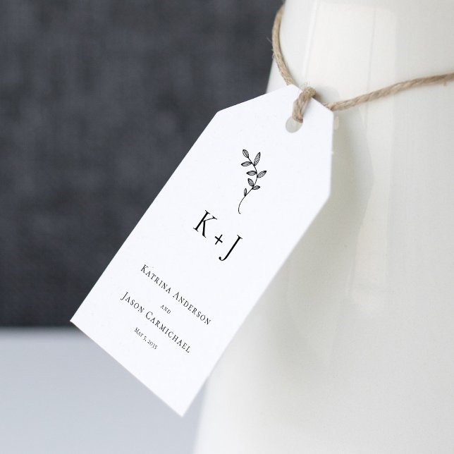 Elegant Wedding Minimal Simple Monogram Gift Tags (Creator Uploaded)