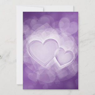 Elegant Wedding Modern Hearts Purple Invitation