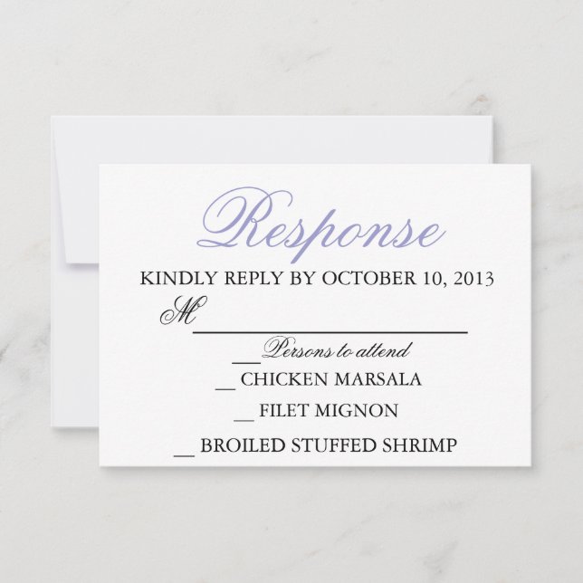 Elegant Wedding Modern Invitation Response Card (Front)