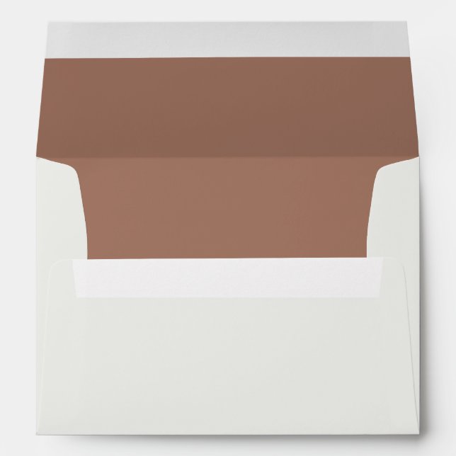 Elegant Wedding Modern Neutral Cream & Mocha Brown Envelope (Back (Bottom))