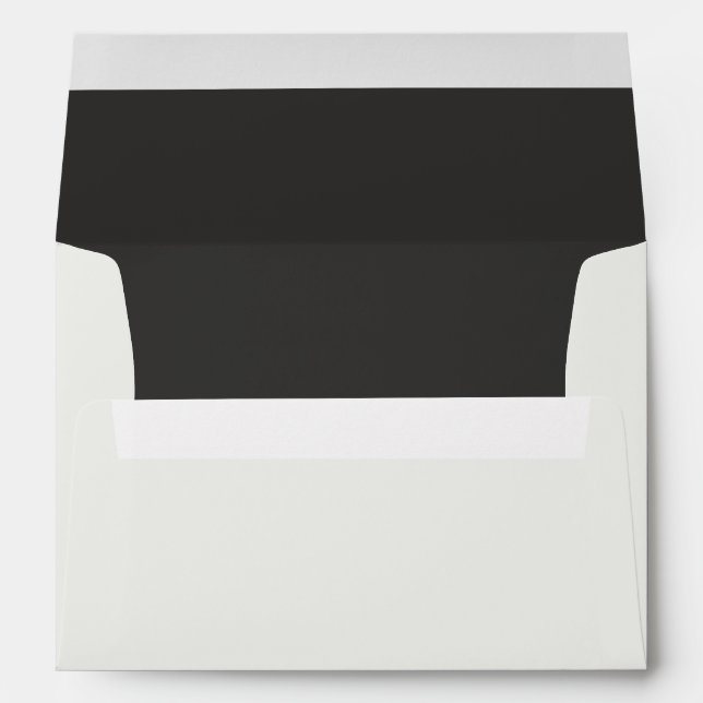 Elegant Wedding Modern Neutral Cream & Soft Black Envelope (Back (Bottom))