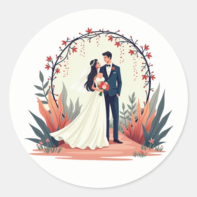 Elegant Wedding Moment Sticker (Front)