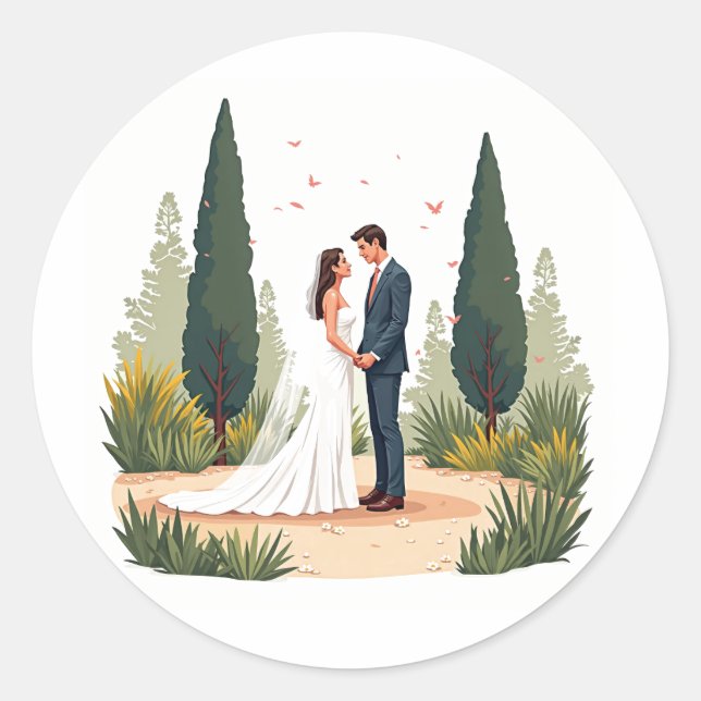 Elegant Wedding Moment Sticker (Front)