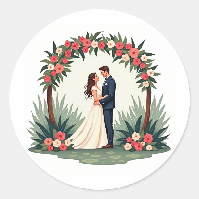 Elegant Wedding Moment Sticker (Front)