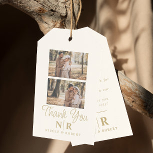 Elegant Wedding Monogram Bride And Groom Initials Gift Tags