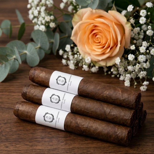 Elegant Wedding Monogram Cigar Bands Label (Creator Uploaded)