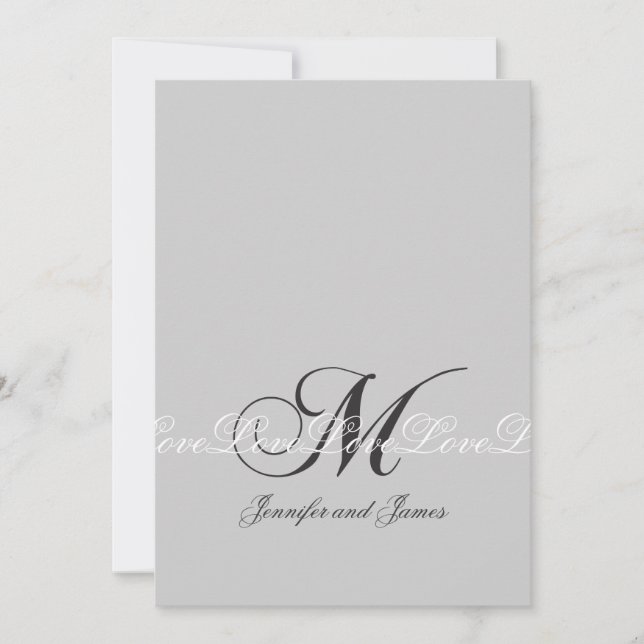 Elegant Wedding Monogram M Wedding Invitations (Front)