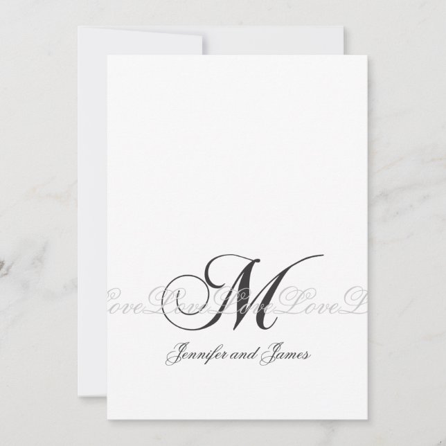 Elegant Wedding Monogram M Wedding Invitations (Front)