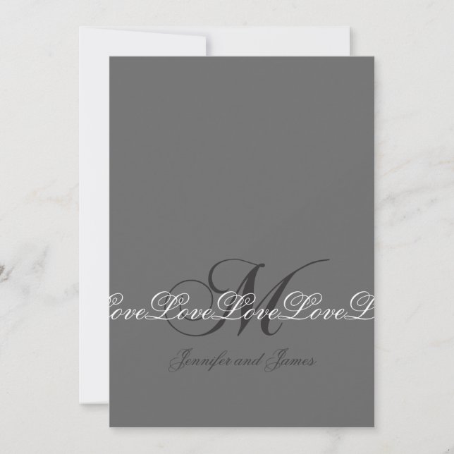 Elegant Wedding Monogram M Wedding Invitations (Front)