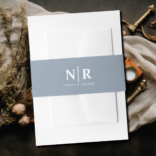 Elegant Wedding Monogram Personalised Invitation Belly Band