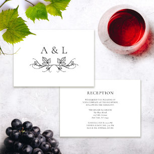 Elegant Wedding Monogram Reception Card