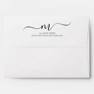 Elegant Wedding Monogram Return Address Envelope