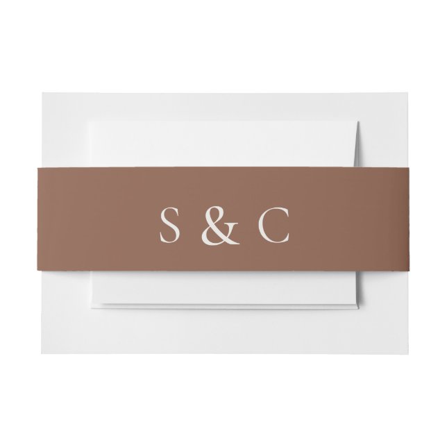 Elegant Wedding Monogrammed Invitation Belly Band (Front Example)