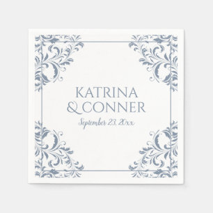 Elegant Wedding Napkins   Nadine (Dusty Blue) 2