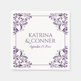 Elegant Wedding Napkins   Nadine (Plum / Purple) 2