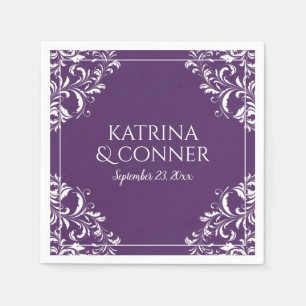 Elegant Wedding Napkins   Nadine (Plum / Purple) 2