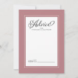 Elegant Wedding Newlywed Wishes Dusty Rose Border Advice Card<br><div class="desc">Elegant Wedding Newlywed Wishes Advice in Dusty Rose wedding design features a beautiful chic border in dusty rose that includes an elegant petite white border. Calligraphy and script are charcoal grey on a white background and compliments the unique wedding design.</div>