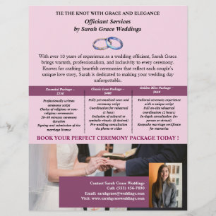 Elegant Wedding Officiant Flyer
