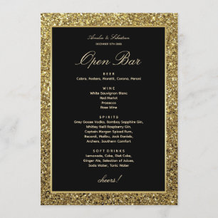 Elegant Wedding Open Bar Card