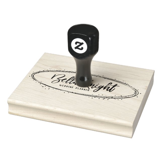 Elegant Wedding or Jewellery Company Logo Custom Rubber Stamp (Stamp)