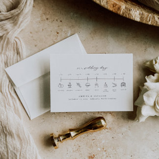 Elegant Wedding Order Of Events Timeline Enclosure Card