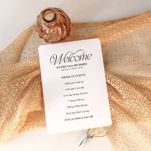 Elegant Wedding Order of Events Timeline Schedule Programme