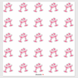 Elegant Wedding Party Drinks Kiss-Cut Sticker
